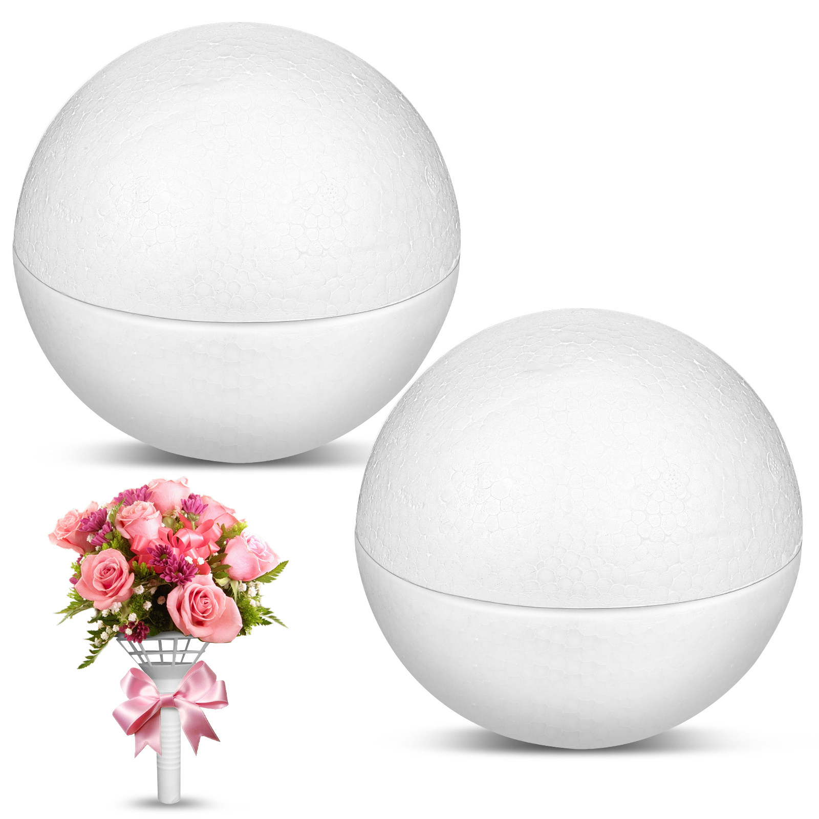 4Pcs White Foam Hemisphere Sem - Bouquet Holder Foam recension och pris