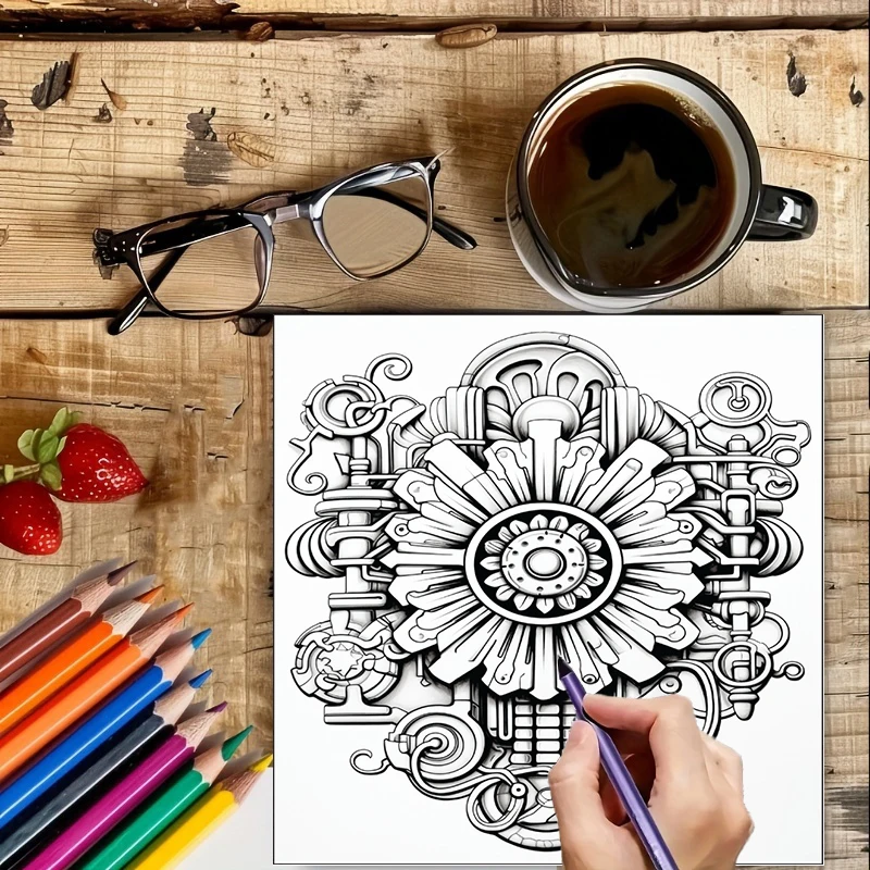 Coloring Book Steampunk Flower - Flower Supplies recension och pris