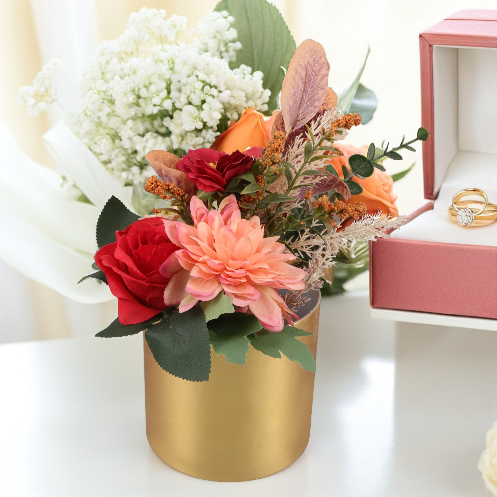 Elegant Round Floral Box Compa - Bouquet Holder Foam recension och pris